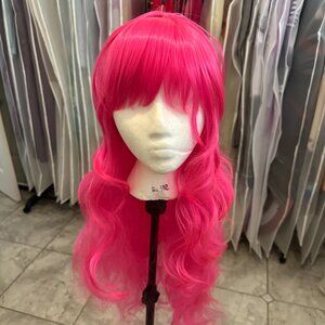 Hot Pink Long Wavy Wig
